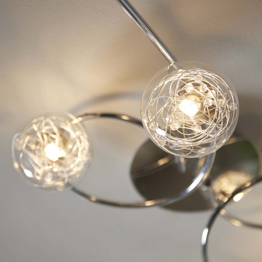 Freyza - Jaymie 6-Light Chrome Semi-Flush Ceiling Light