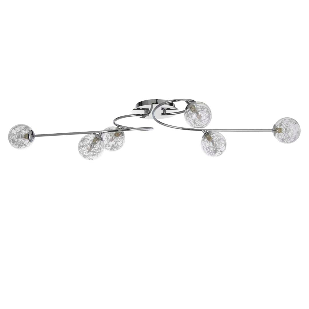 Freyza - Jaymie 6-Light Chrome Semi-Flush Ceiling Light