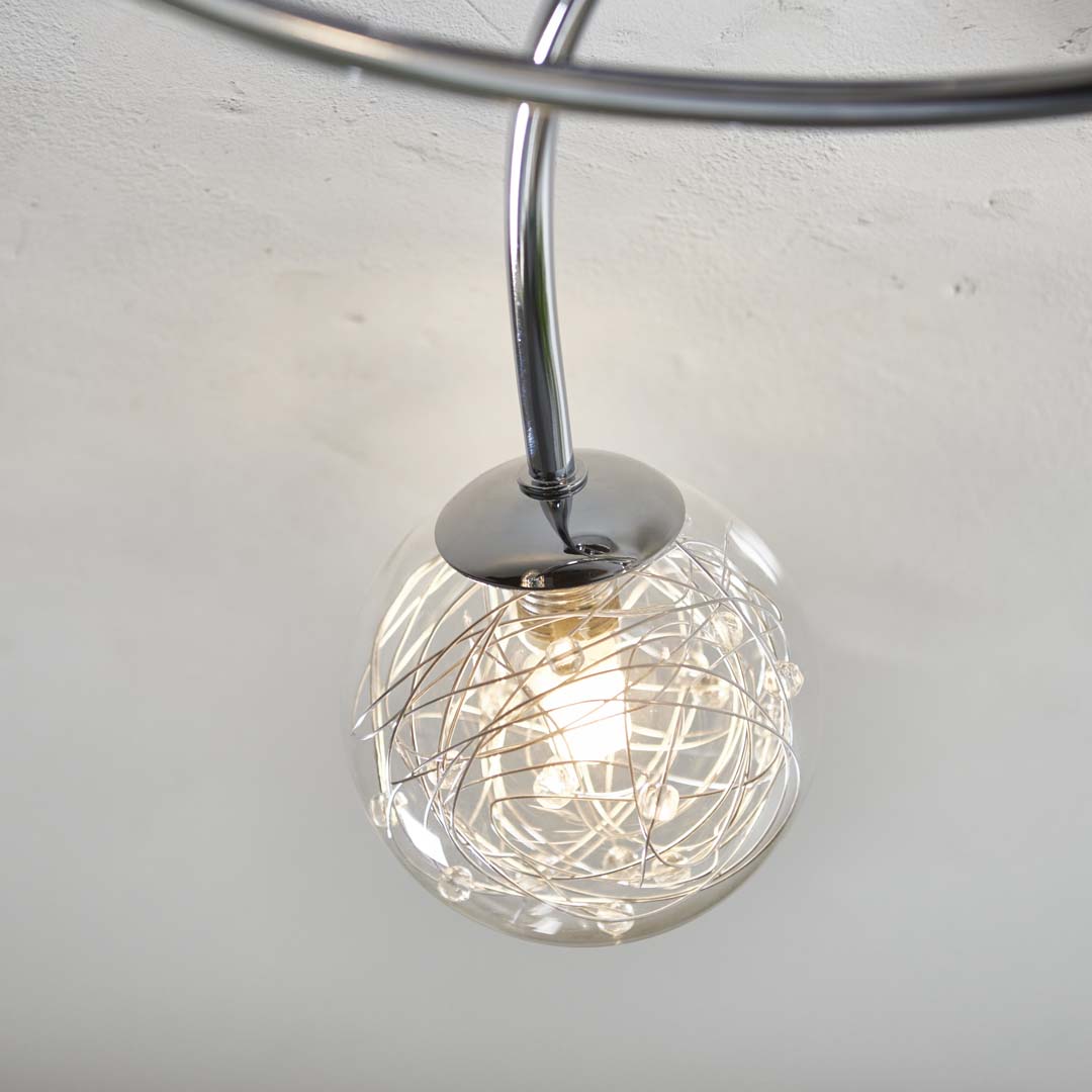 Freyza - Jaymie 3 Light Chrome Semi-Flush Ceiling Light