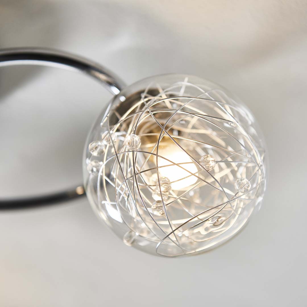Freyza - Jaymie 3 Light Chrome Semi-Flush Ceiling Light