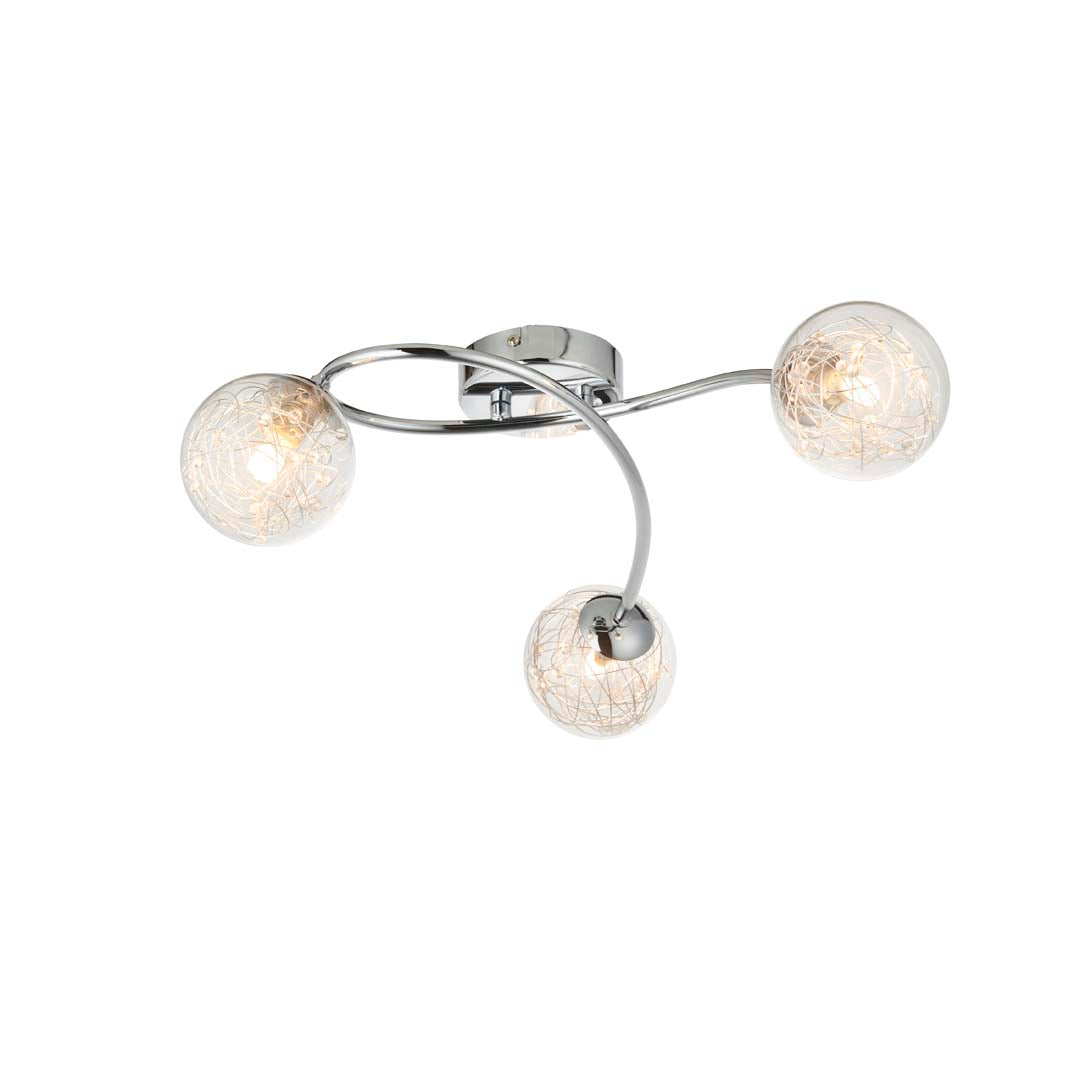 Freyza - Jaymie 3 Light Chrome Semi-Flush Ceiling Light