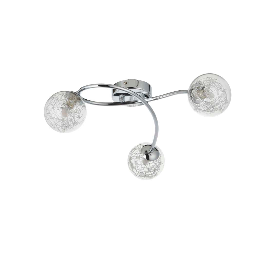 Freyza - Jaymie 3 Light Chrome Semi-Flush Ceiling Light