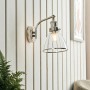 Freyza - Brunswick Polished Nickel & Glass Wall Light