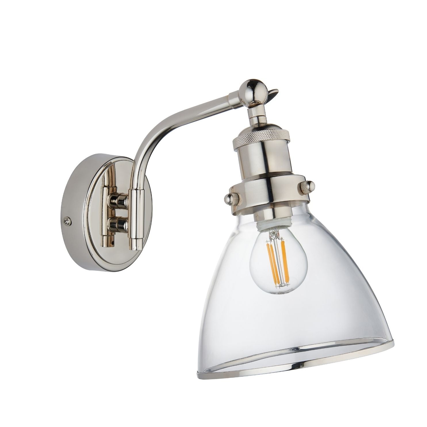 Freyza - Brunswick Polished Nickel & Glass Wall Light