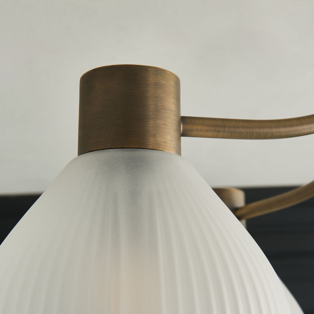 Freyza - Hamilton 5 Light Antique Brass Semi Flush Ceiling Light