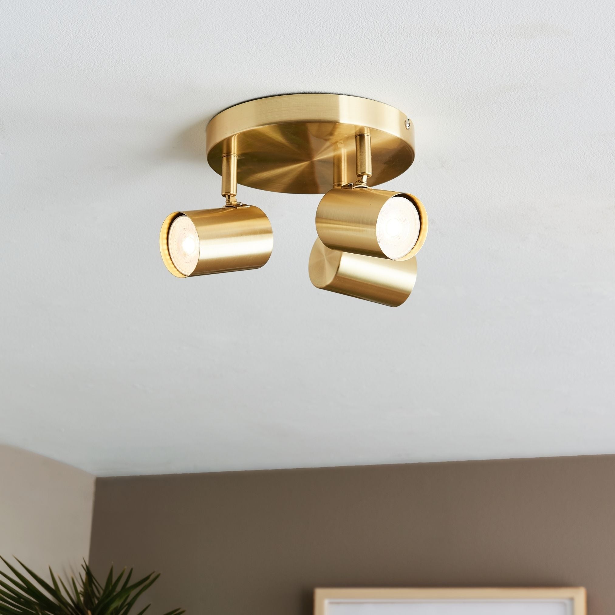 Freyza - Hereford 3 Light Satin Gold Ceiling Spotlight