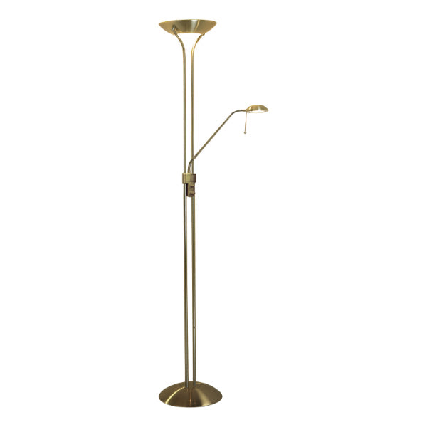Freyza - Mother And Child Dimmable Dual Light Floor Lamp Antique Brass