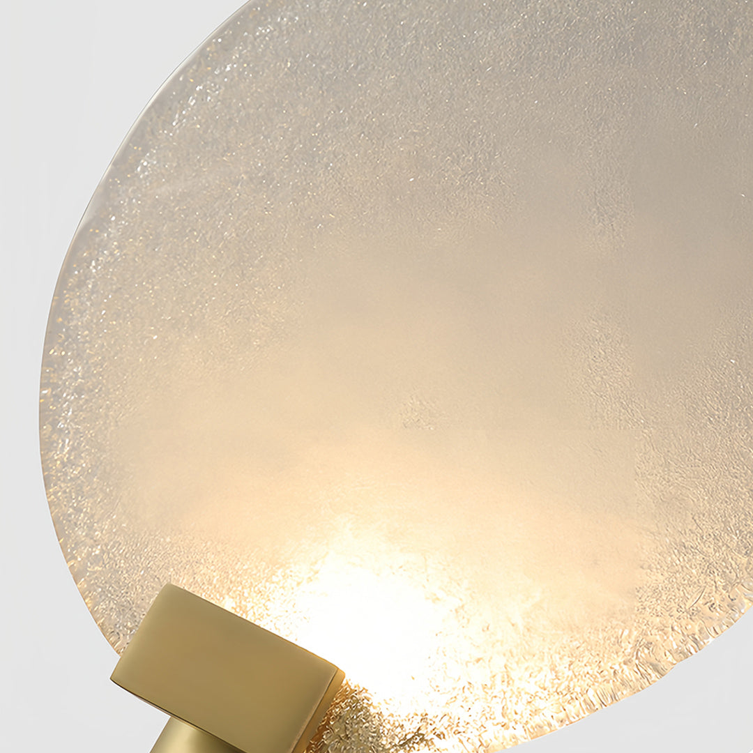 Freyza - LED Wall Sconce Light – Round Minimalist Glass Gold Metal (25cm / 9.8in)