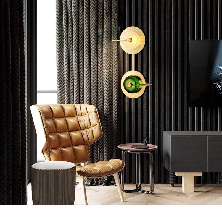 Freyza - Wattle - Circular Modern Art Deco Wall Lamp