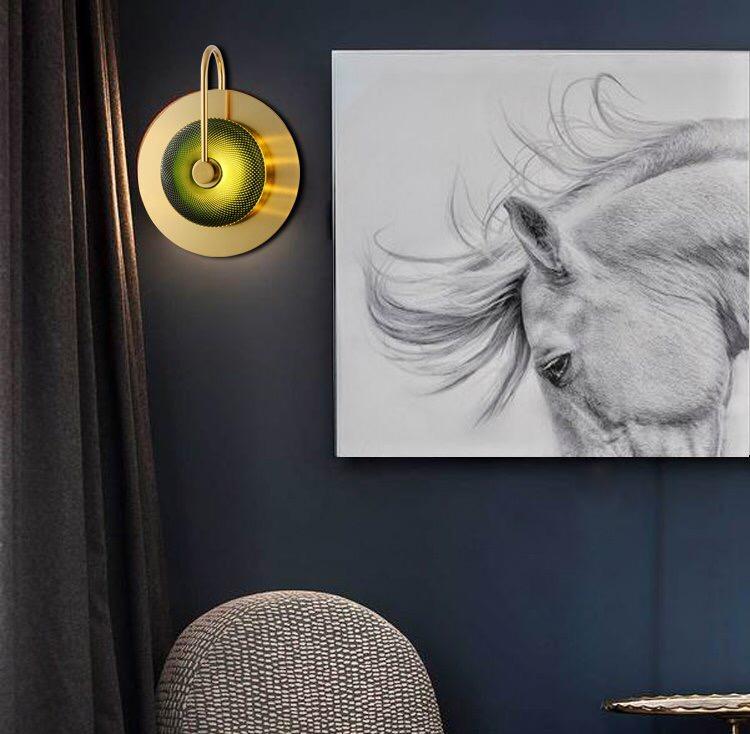 Freyza - Wattle - Circular Modern Art Deco Wall Lamp