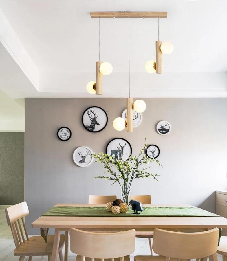 Freyza - Prescott - Modern Wooden Bulb Chandelier