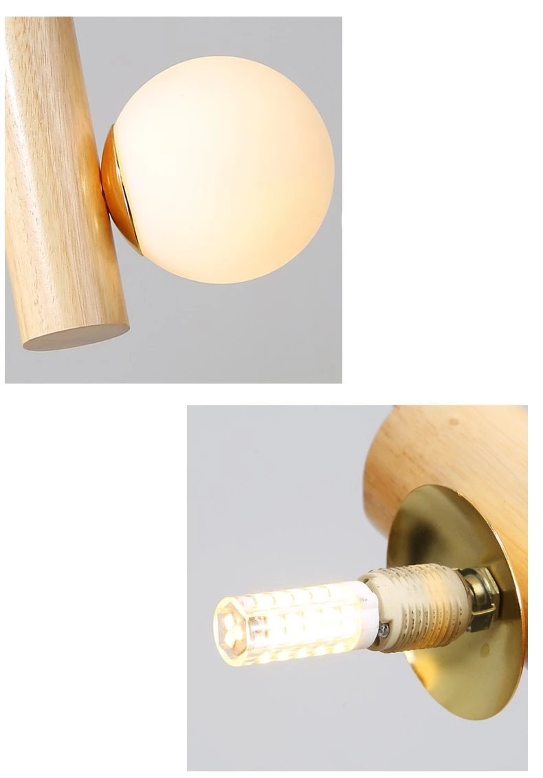 Freyza - Prescott - Modern Wooden Bulb Chandelier