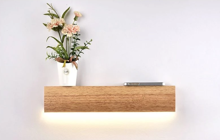 Freyza - Eliana - Moderner Holz Eichenregal & Lampe
