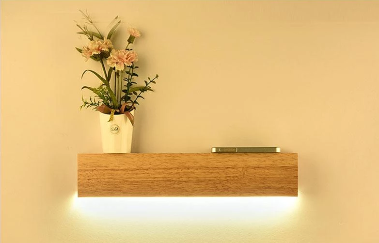 Freyza - Eliana - Moderner Holz Eichenregal & Lampe