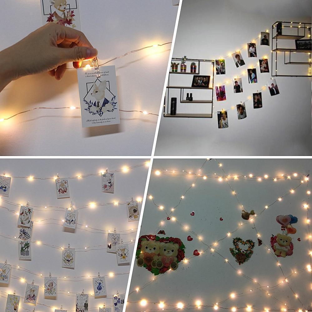 Freyza - Strung - LED Fairy Light String with Photo Clips