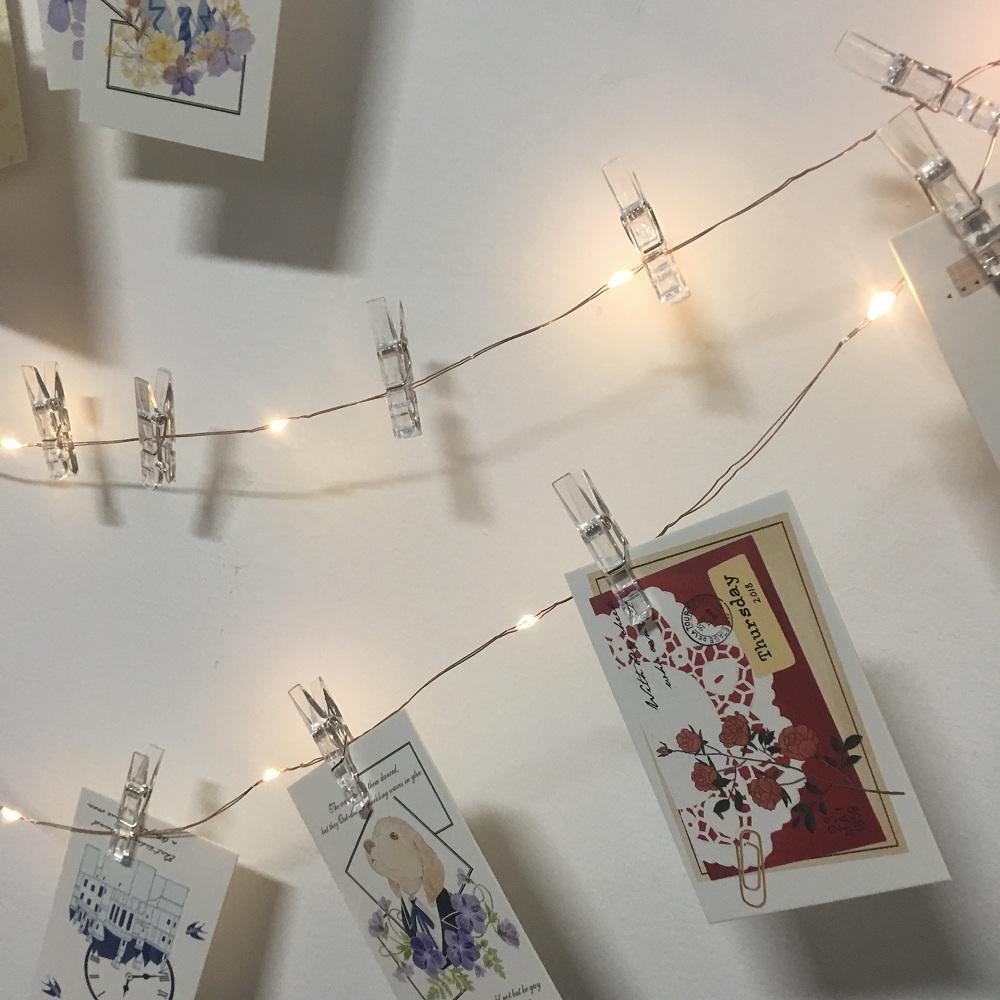 Freyza - Strung - LED Fairy Light String with Photo Clips
