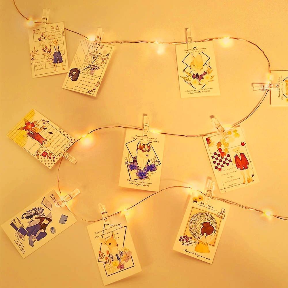 Freyza - Strung - LED Fairy Light String with Photo Clips