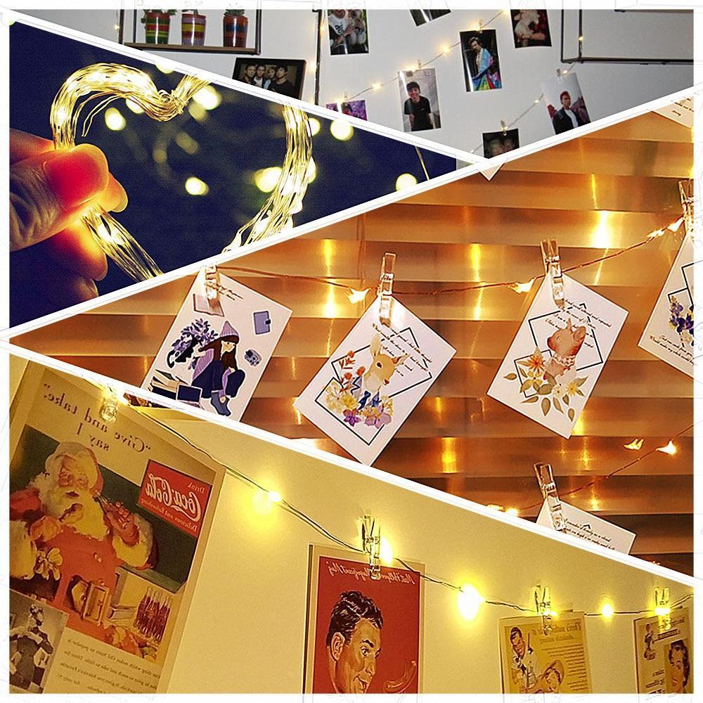 Freyza - Strung - LED Fairy Light String with Photo Clips
