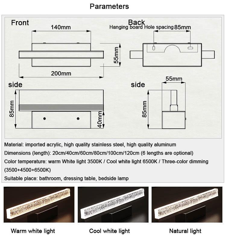 Freyza - Cleo - Modern Nordic Acrylic Vanity LED Wall Lamp