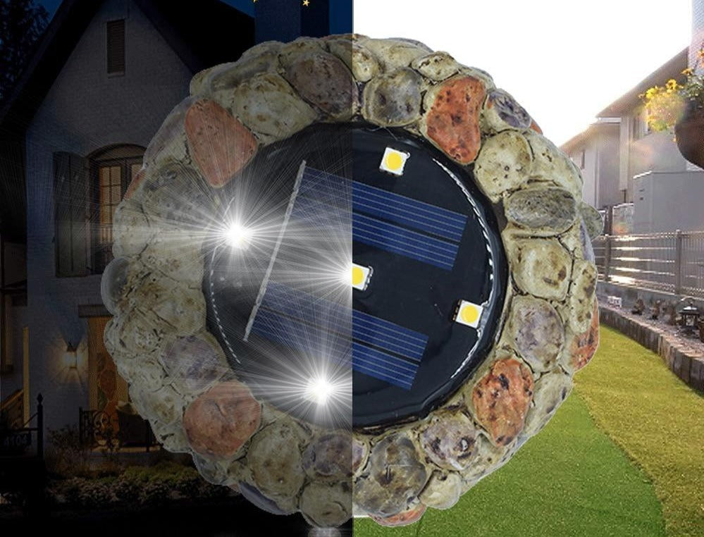 Freyza – Solar-LED-Leuchte in Cobblestone-Optik