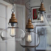 Freyza - Thalia - Clear Glass Vintage Antique Hanging Light