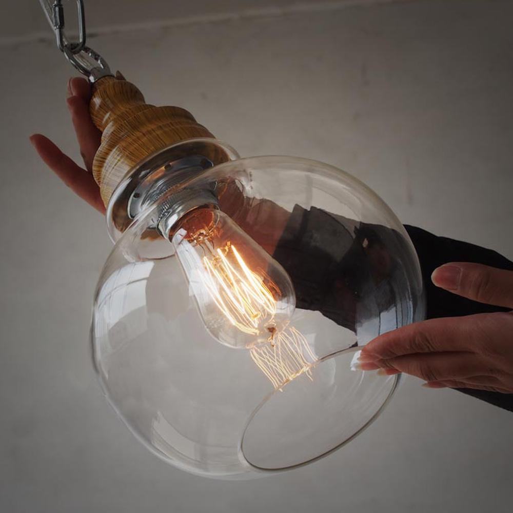 Freyza - Thalia - Clear Glass Vintage Antique Hanging Light