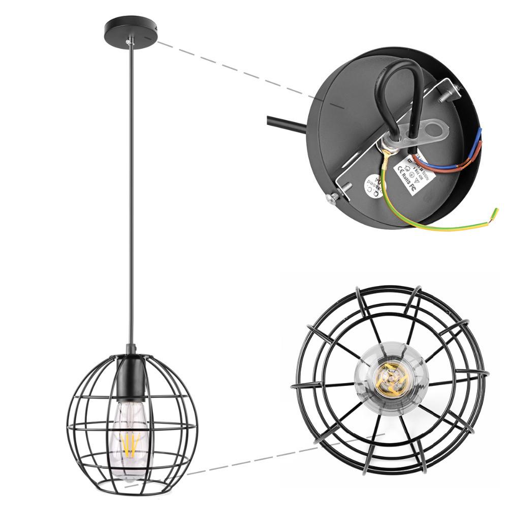Freyza - Spherical Hanging Cage Drop Ceiling Light