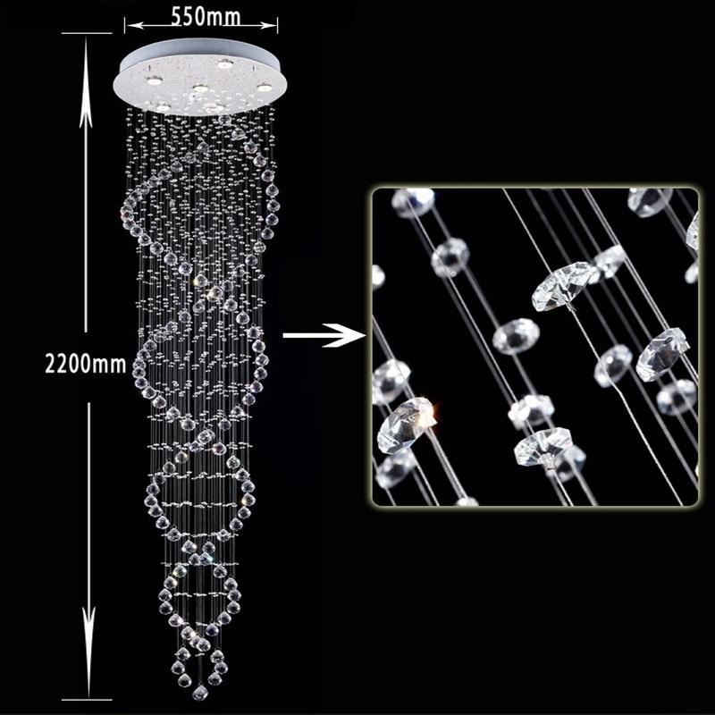Freyza - Modern LED Double Spiral Crystal Chandelier