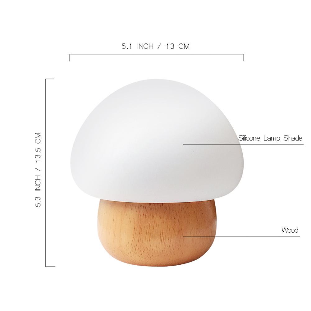 Freyza - Champi - Wooden Base Mushroom Lamp