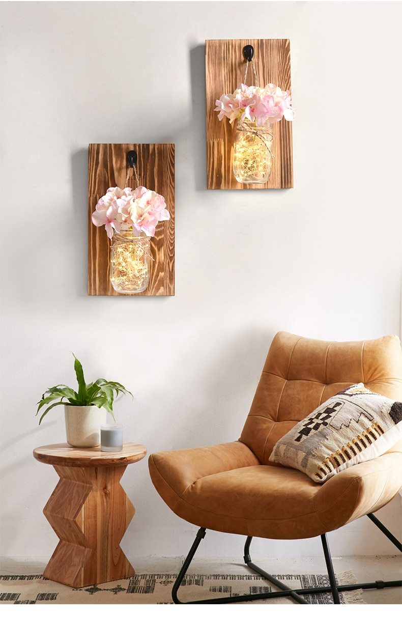 Freyza - Jinx - Wall Mounted Fairy Light Mason Jar