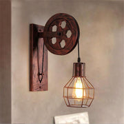 Freyza - Loft - Lampe murale industrielle vintage à poulie