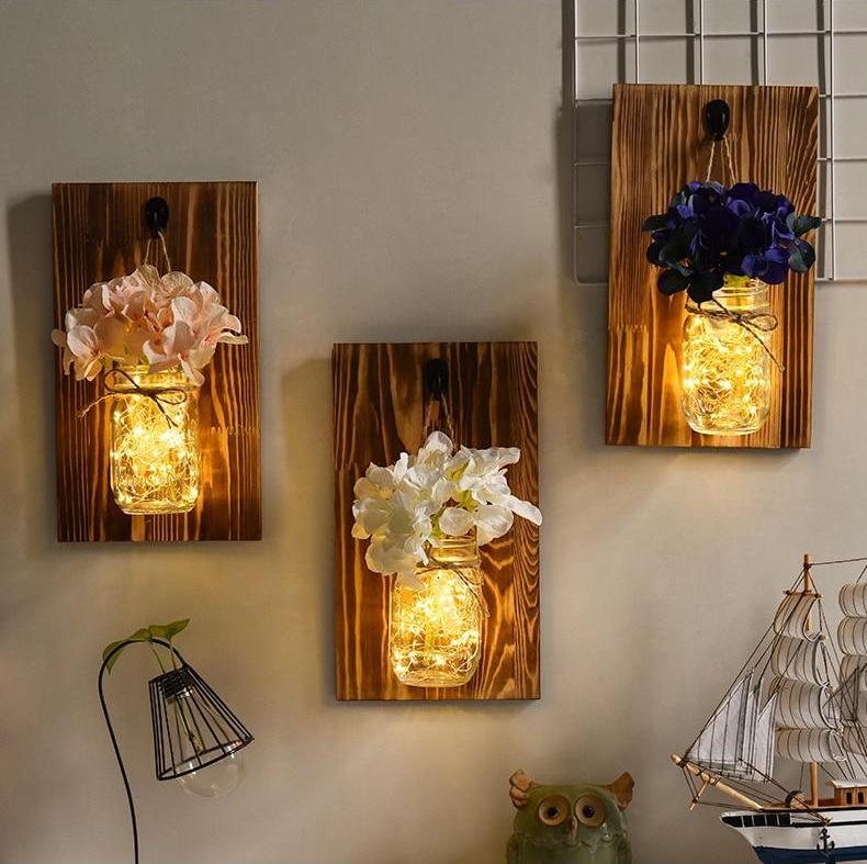 Freyza - Jinx - Wall Mounted Fairy Light Mason Jar