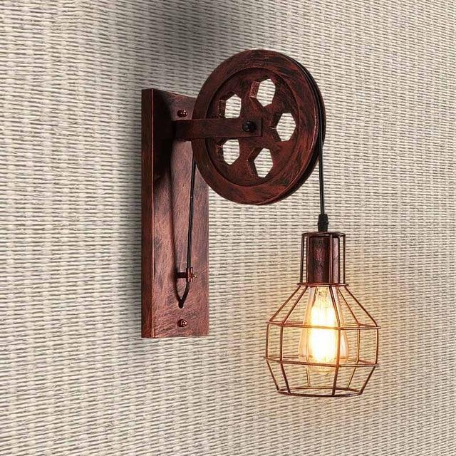 Freyza - Loft - Lampe murale industrielle vintage à poulie