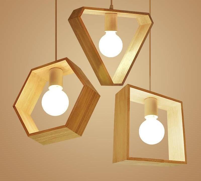 Freyza - Geometric Hanging Wooden Lights