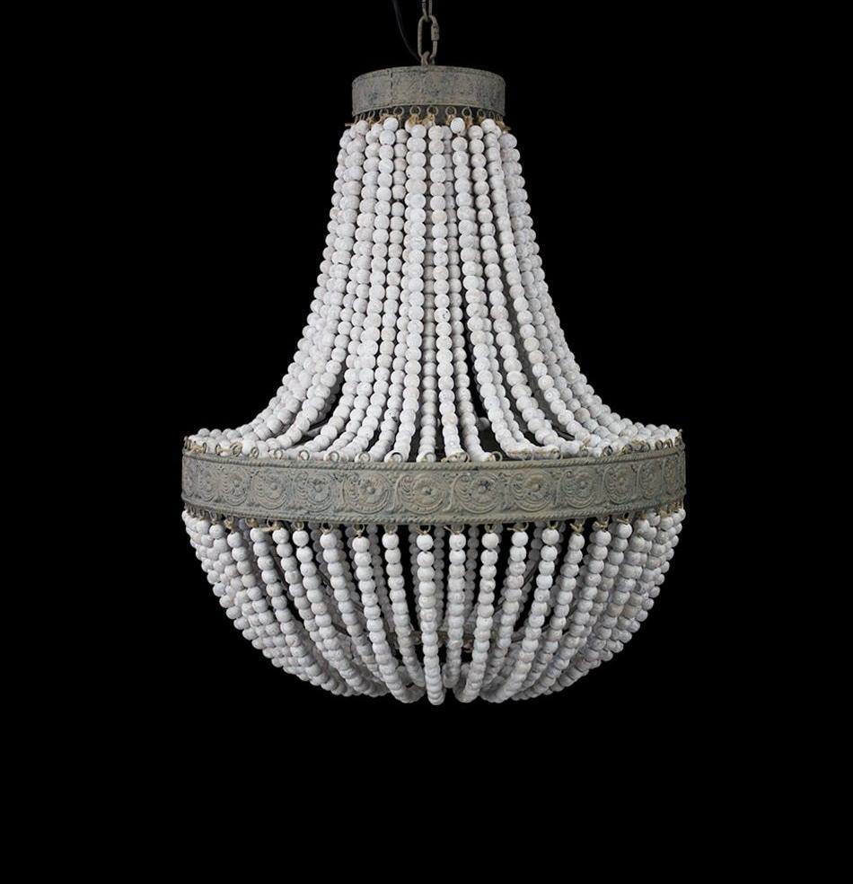 Freyza - Metis - Vintage Wooden Beaded Round Chandelier