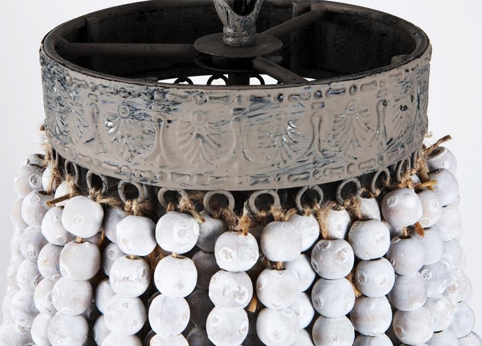 Freyza - Metis - Vintage Wooden Beaded Round Chandelier