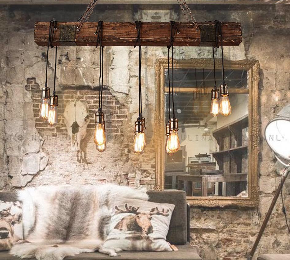 Freyza - Brio - Antique Wooden Beam Hanging Light