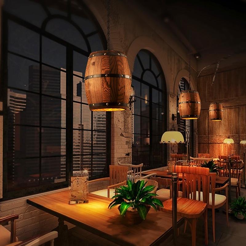 Freyza - Erato - Lampe suspendue en forme de tonneau à vin en bois