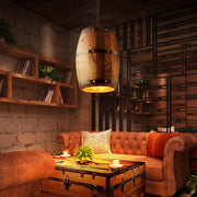 Freyza - Erato - Lampe suspendue en forme de tonneau à vin en bois