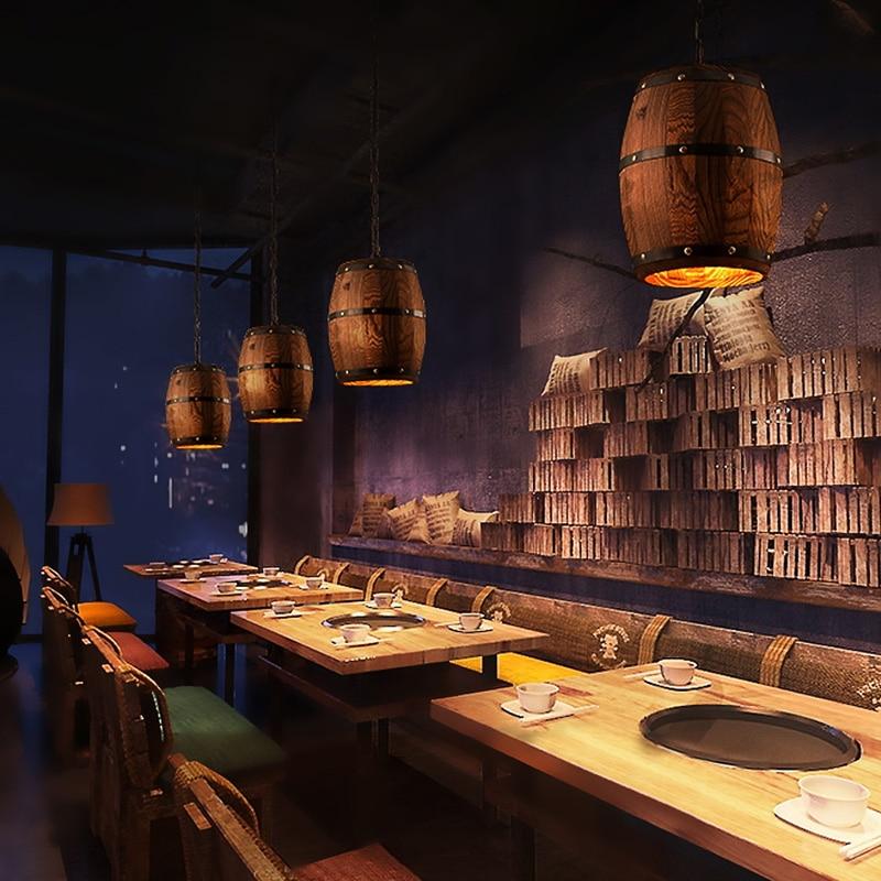 Freyza - Erato - Lampe suspendue en forme de tonneau à vin en bois