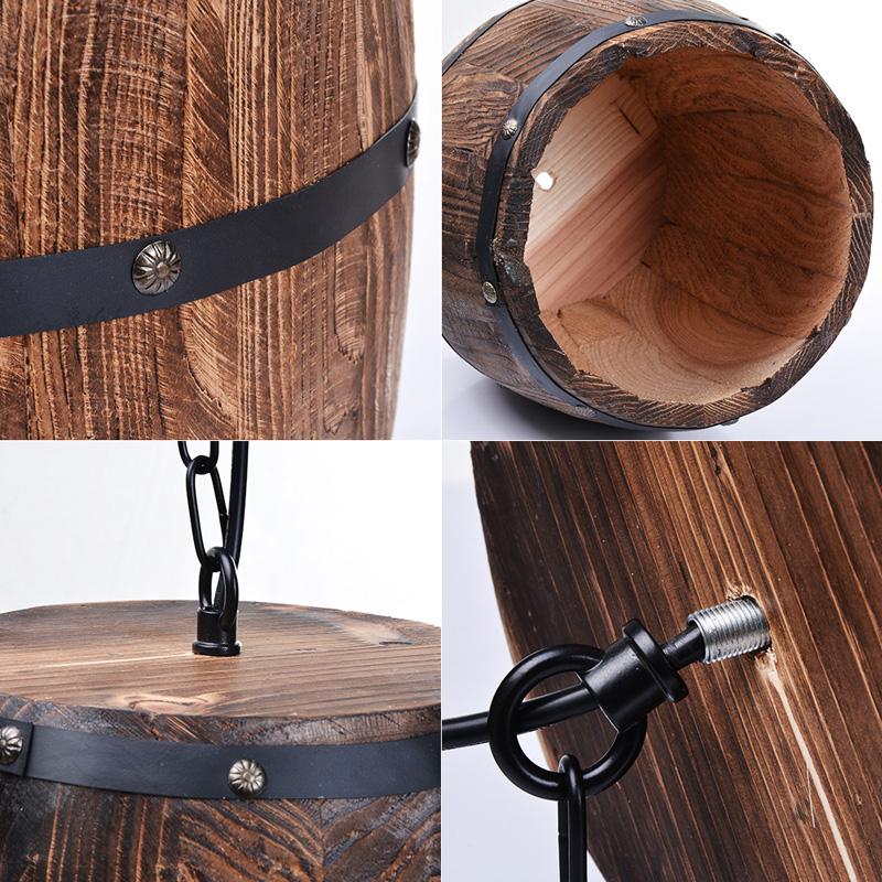 Freyza - Erato - Lampe suspendue en forme de tonneau à vin en bois