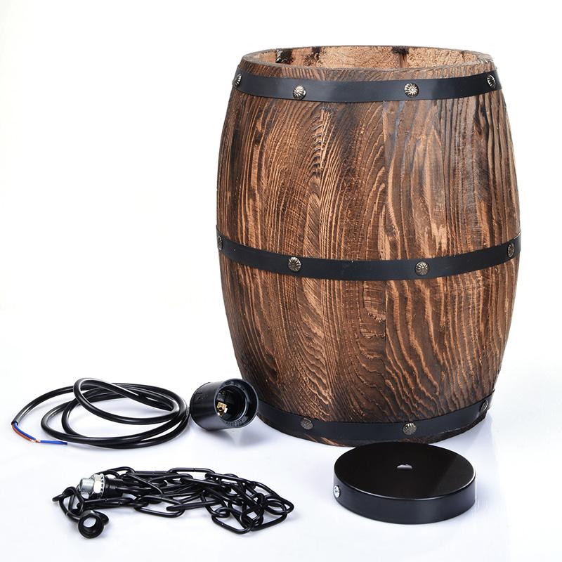 Freyza - Erato - Lampe suspendue en forme de tonneau à vin en bois