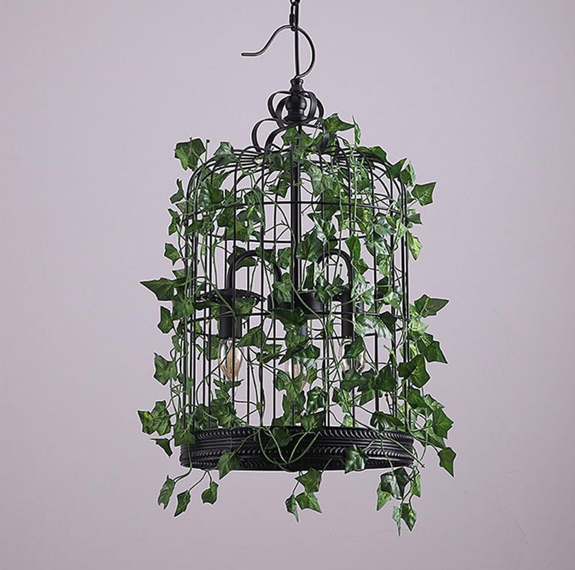 Freyza – Emory – Lampe suspendue vintage industrielle en forme de cage à oiseaux