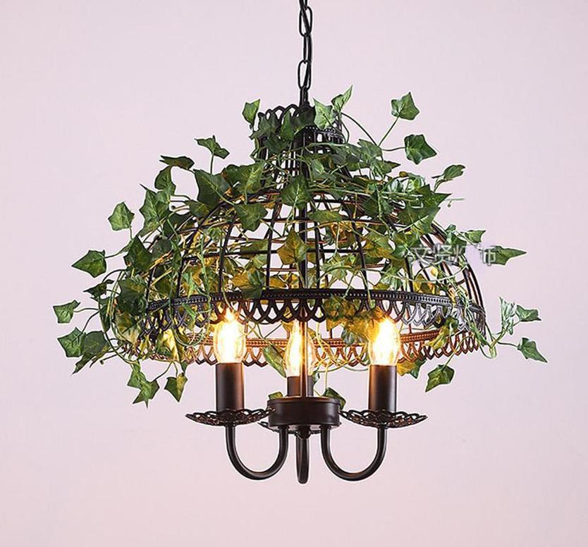 Freyza – Emory – Lampe suspendue vintage industrielle en forme de cage à oiseaux