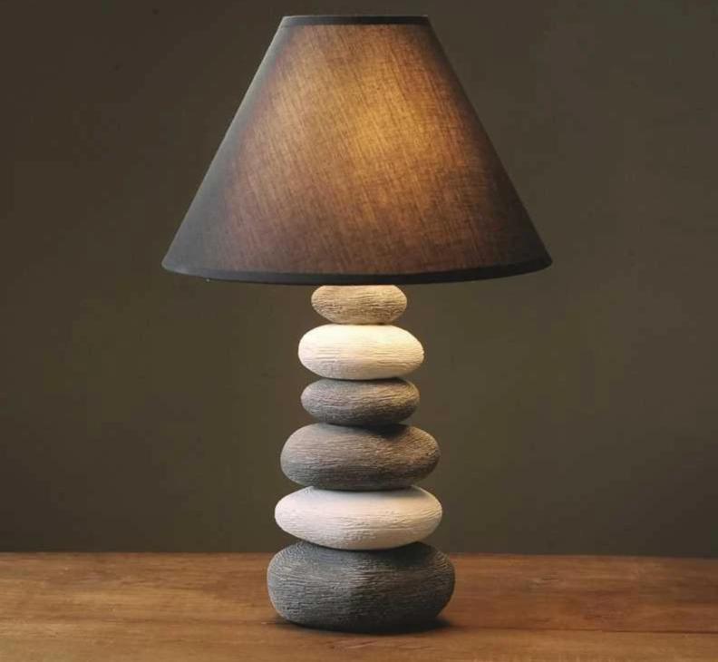Freyza - Stonia - Modern Ceramic Stone Pile Lamp