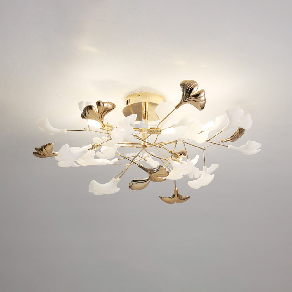Freyza | Plafonnier encastré doré en céramique – Chambre, couloir, cuisine