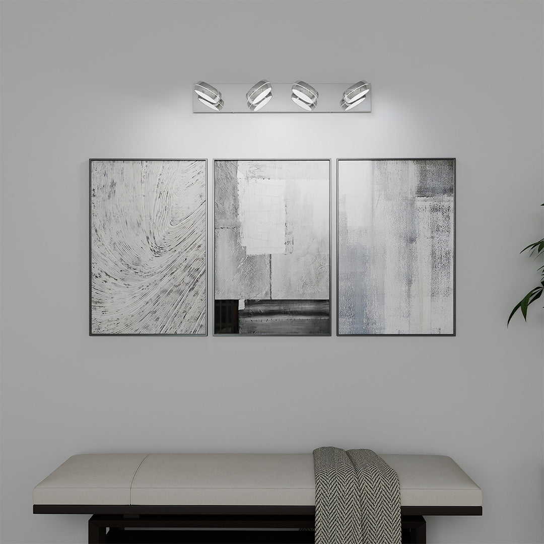 Freyza - Bathroom Vanity Light LED Minimalist Chrome Aluminum 3-6 Heads 6000K Cool White
