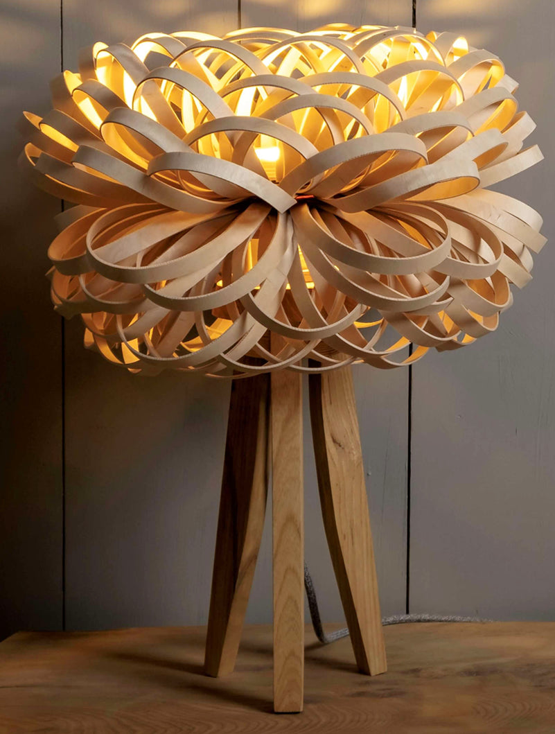 AlliumGlow | Unique Sculptural Birch Table Lamp Design 2