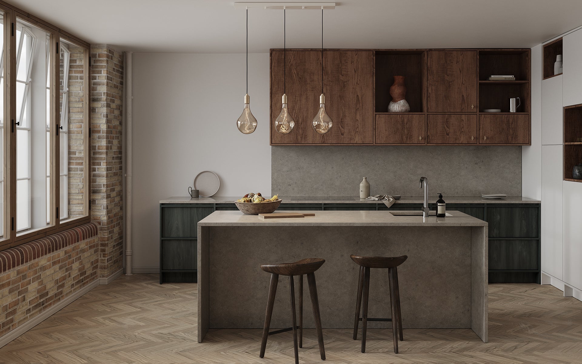 Freyza - Tala Linear Triple Pendant with Voronoi II LED Bulbs