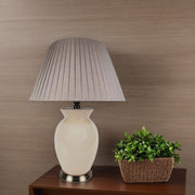 Luminara | Elegant Glossy Cream Traditional Table Lamp Design 1
